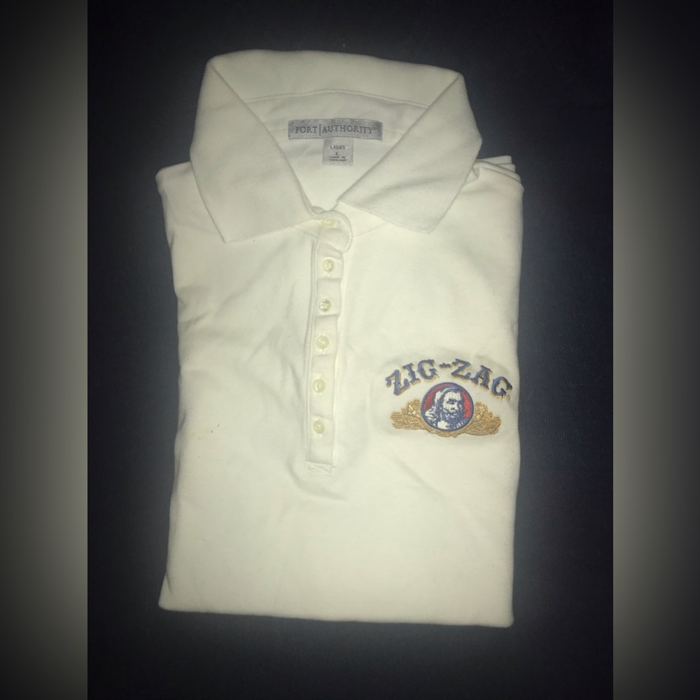 Zig Zag Authentic Women Sleeveless White Golf Shirt Large Rare, Not made anymore